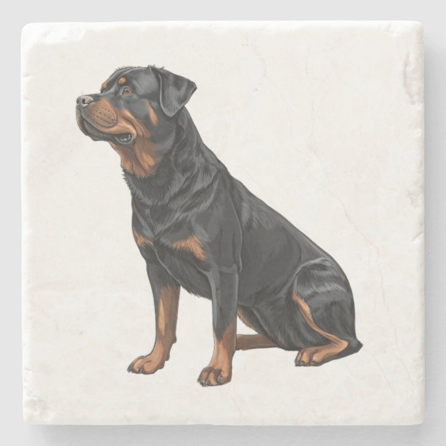 Rottweiler Steinuntersetzer (Vorderseite)