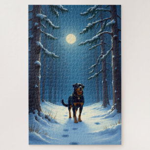 Rottweiler Sternenwaldwanderung Weihnachtsmalerei
