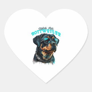 Rottweiler Stilvolle Haustiere Herz-Aufkleber