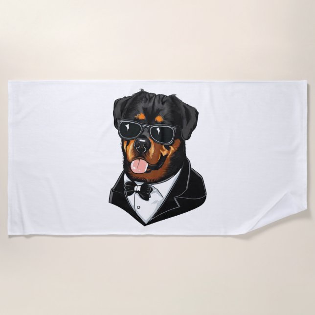 Rottweiler Strandtuch (Vorderseite)