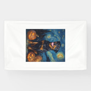 Rottweiler Süßer Hund Halloween Jack O Lantern Kür Banner