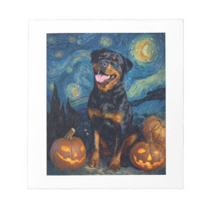 Rottweiler Süßer Hund Halloween Jack O Lantern Kür Notizblock
