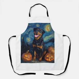 Rottweiler Süßer Hund Halloween Jack O Lantern Kür Schürze