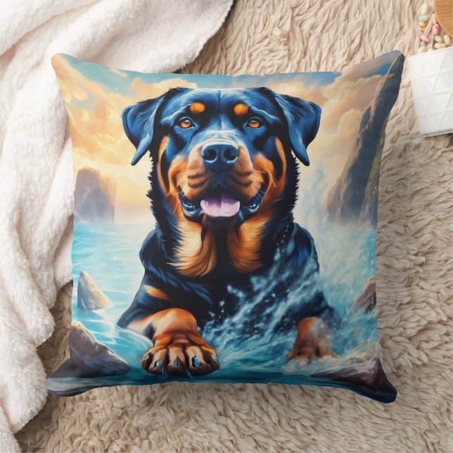 Rottweiler Throw Kissen (Decke)
