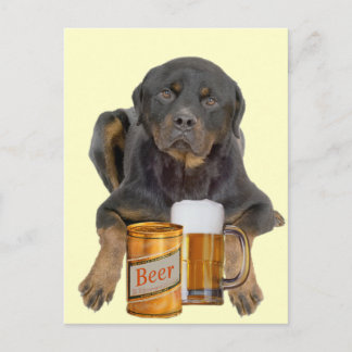 Rottweiler Touch mein Bier nicht Postkarte