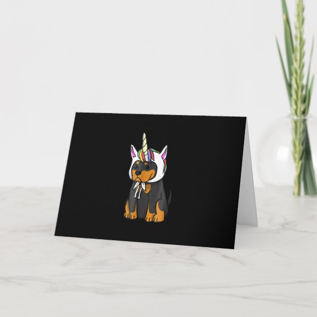 Rottweiler Unicorn Dankeskarte (Vorderseite)