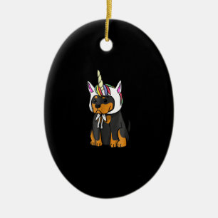 Rottweiler Unicorn Dog Keramik Ornament