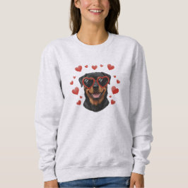 Rottweiler Valentins-Ölgemälde Hundeporträt Sweatshirt