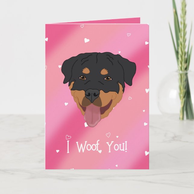 Rottweiler Valentinstag Dankeskarte (Vorderseite)