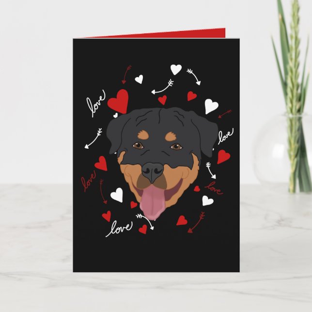 Rottweiler Valentinstag Feiertagskarte (Vorderseite)
