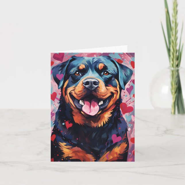 Rottweiler Valentinstag Karte (Vorderseite)