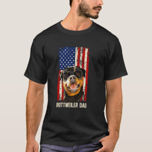 Rottweiler-Vater eines Rottie-Vaters US-Flagge Rot T-Shirt