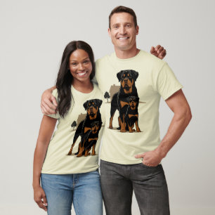 Rottweiler Vater - Schutz - Sohn - Zuhause - Famil T-Shirt