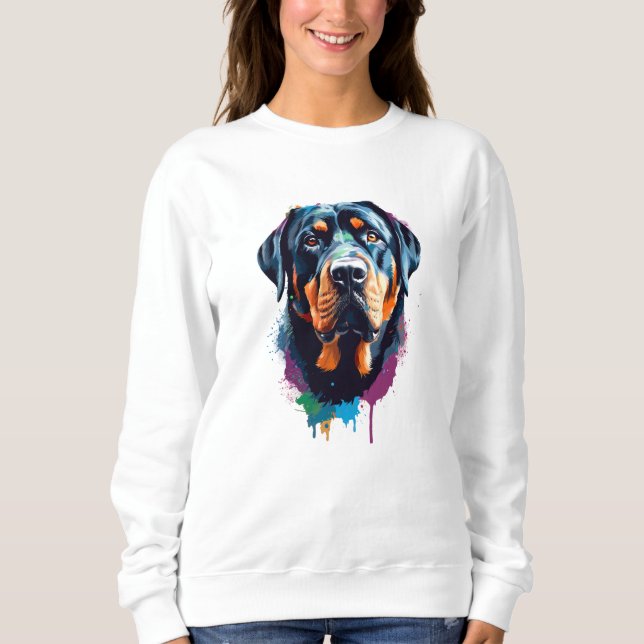 Rottweiler Vibranler und farbenfroh Sweatshirt (Vorderseite)