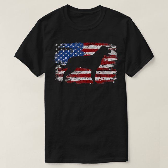 Rottweiler Vintage amerikanische Flagge T-Shirt (Design vorne)