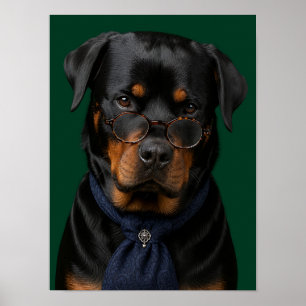 Rottweiler-Wandkunst — Distinguierter Professor-Hu Poster