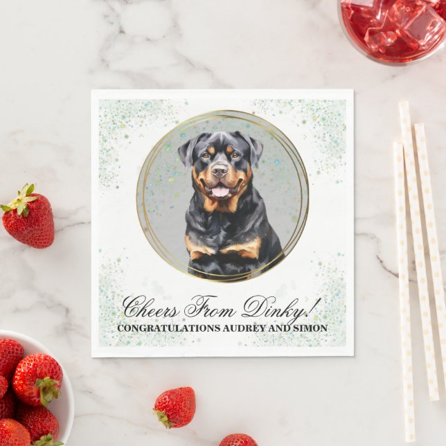 Rottweiler Wedding Napkins mit Hunden Foto Serviette (Beispiel)