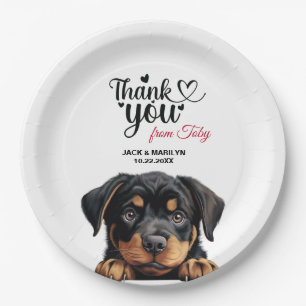 Rottweiler Wedding Vielen Dank Pappteller