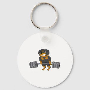 Rottweiler Weightlift Bodybuilding Hundeshirt für Schlüsselanhänger
