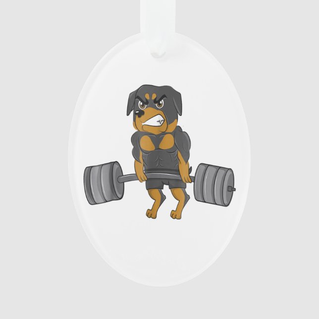 rottweiler weightlifting bodybuilding dog gifts ornament (Vorderseite)