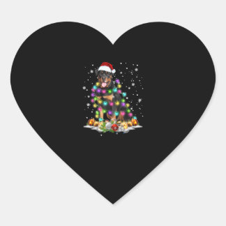 Rottweiler Weihnachtsbaum Lichter Xmas Herz-Aufkleber