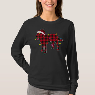 Rottweiler Weihnachtsfeier Rote Karierte Buffalo P T-Shirt