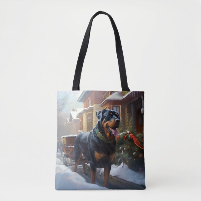 Rottweiler Weihnachtsfeiertage Tasche (Vorderseite)