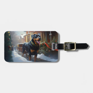Rottweiler Weihnachtsfestzeit Gepäckanhänger