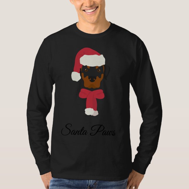 Rottweiler Weihnachtsfotografie Hund mit dem Weihn T-Shirt (Vorderseite)