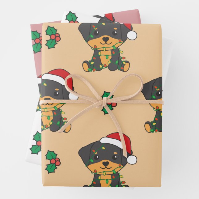 Rottweiler Weihnachtsgestüte Geschenkpapier Set (Beispiel)