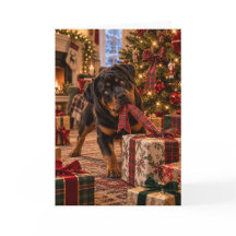 Rottweiler Weihnachtskarte | Schalkhafter Rottie