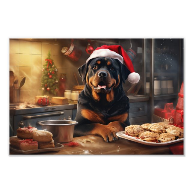 Rottweiler Weihnachtskost Feiertag Fotodruck (Vorne)