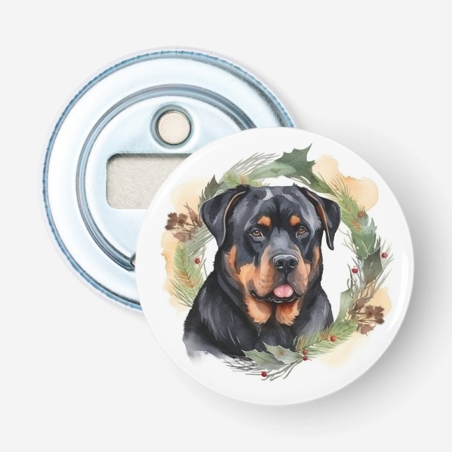 Rottweiler Weihnachtsmann Festliche Jungfrau Flaschenöffner (Vorderseite)