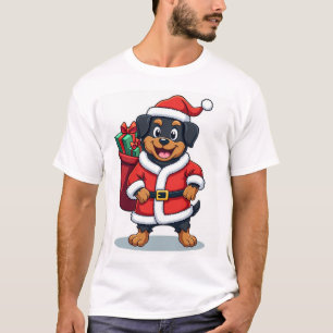 Rottweiler Weihnachtsmann Helfer T-Shirt