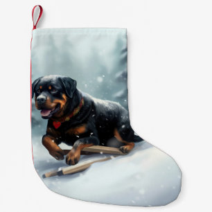 Rottweiler Weihnachtsschnee Winter Kissen Kleiner Weihnachtsstrumpf