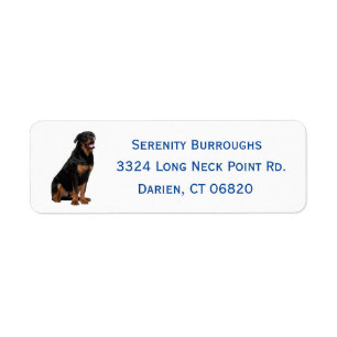 Rottweiler Welpe Hund Blauer Name Etikett