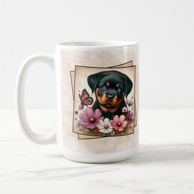 Rottweiler-Welpe Kaffeetasse (Links)