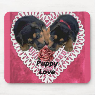Rottweiler Welpe Liebe Valentines Mousepad