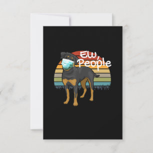 Rottweiler Welpe mit Maske - Ew People - Rottweile RSVP Karte