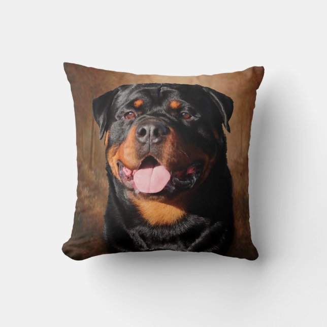 Rottweiler Wurfs-Kissen Kissen (Vorderseite)