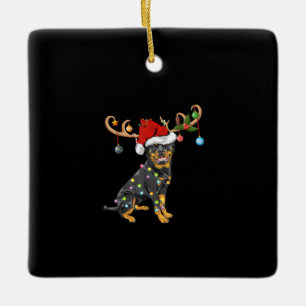 Rottweiler Xmas Geschenk Santas Reindeer Rottweile Keramikornament