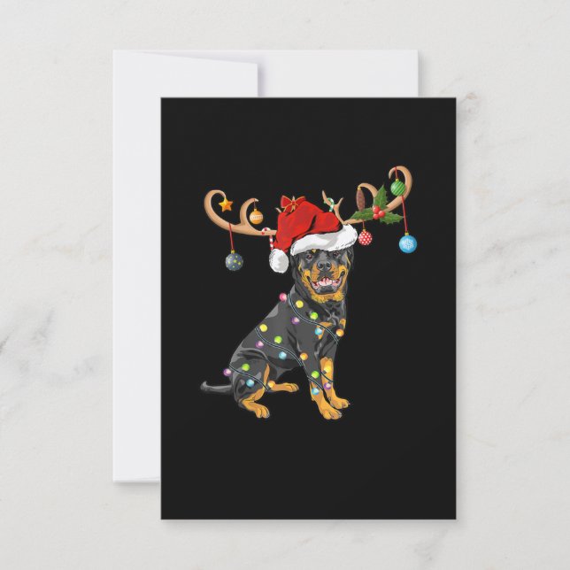 Rottweiler Xmas Geschenk Santas Reindeer Rottweile RSVP Karte (Vorderseite)