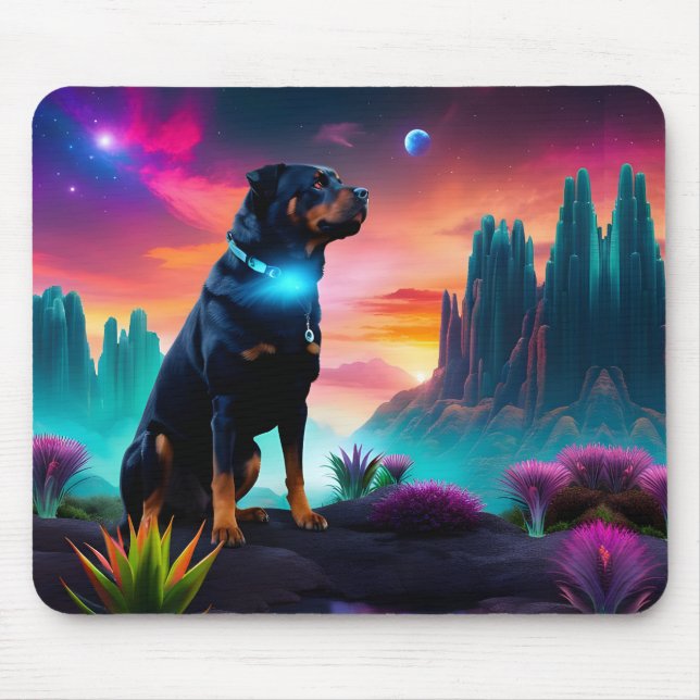 Rottweiler zu einer Alien World Mousepad (Vorne)