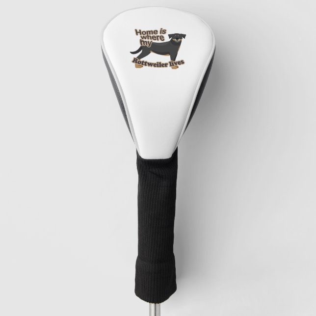 Rottweiler Zuhause Golf Headcover (Vorderseite)