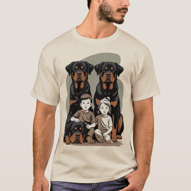 Rottweilers, Family Guards T-Shirt (Vorderseite)
