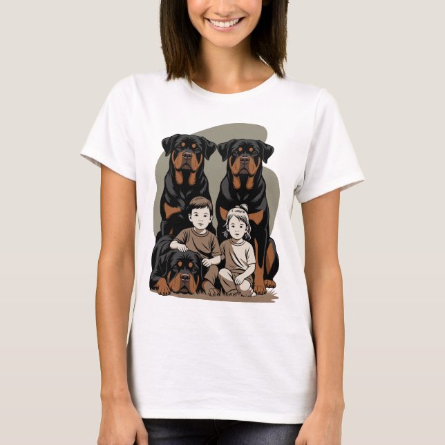 Rottweilers, Family Guards T-Shirt (Vorderseite)