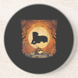 Rottweilers Full Moon Animal Silhouette Halloween Getränkeuntersetzer