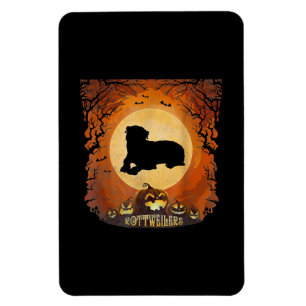 Rottweilers Full Moon Animal Silhouette Halloween Magnet