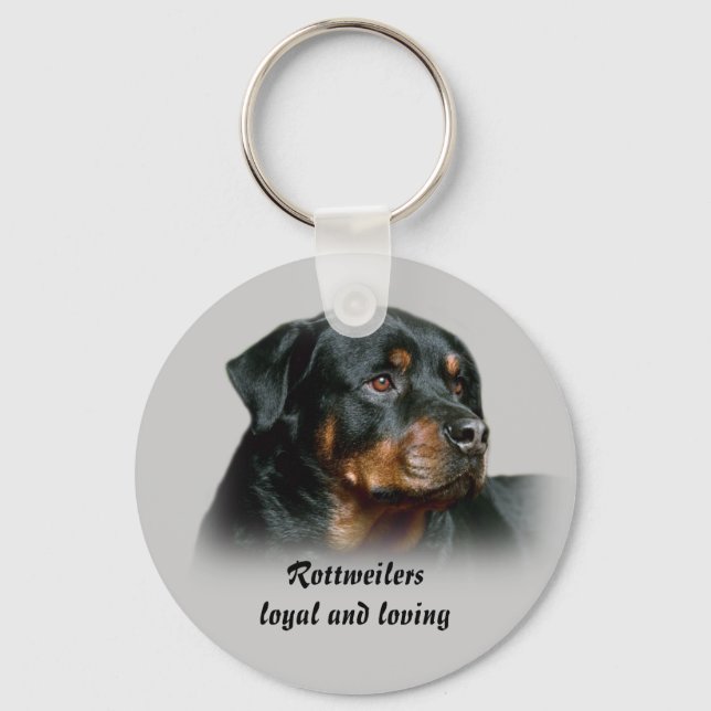 Rottweilers Loyal und liebender Schlüsselanhänger (Vorderseite)