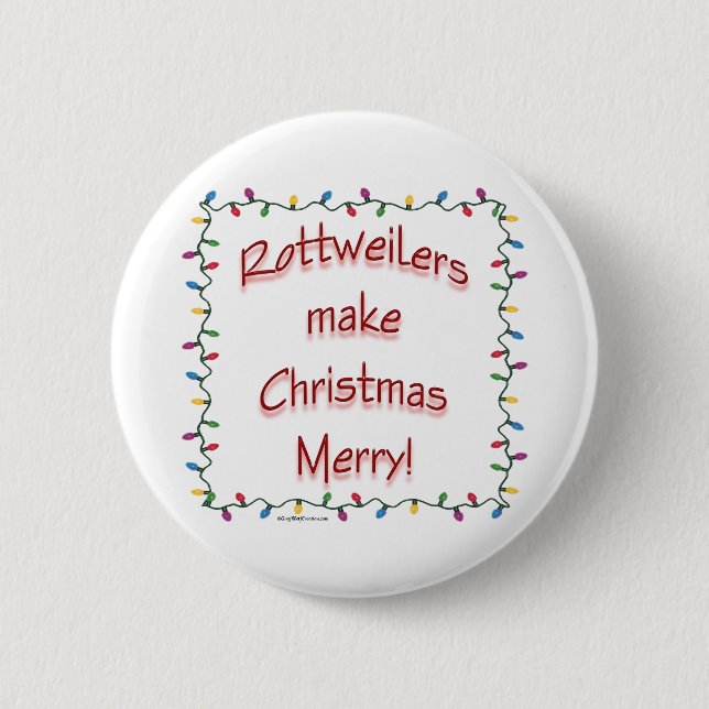 Rottweilers Make Christmas Merry - Button (Vorderseite)